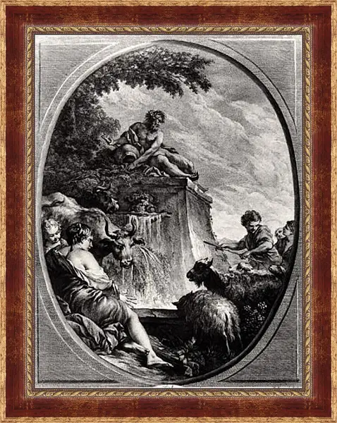 Картина в раме - Shepherds at a Fountain. Франсуа Буше Картина в раме - Shepherds at a Fountain. Франсуа Буше
