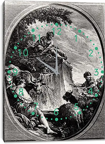 Часы картина - Shepherds at a Fountain. Франсуа Буше Часы картина - Shepherds at a Fountain. Франсуа Буше