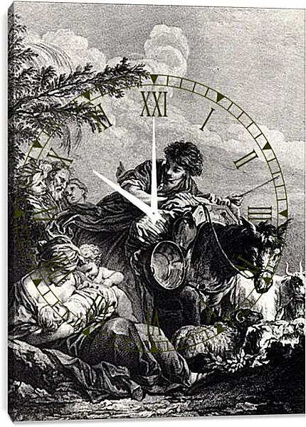 Часы картина - Le depart de Jacob. Франсуа Буше Часы картина - Le depart de Jacob. Франсуа Буше