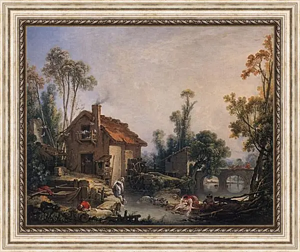 Картина в раме - Landscape with Watermill. Франсуа Буше Картина в раме - Landscape with Watermill. Франсуа Буше