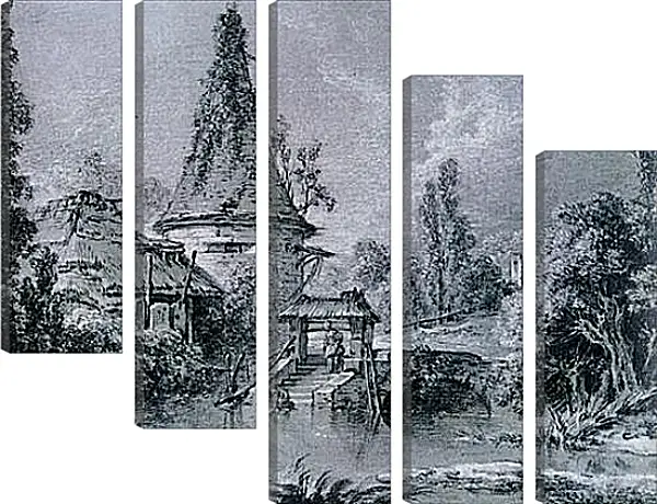 Модульная картина - Landscape near Beauvais 1. Франсуа Буше Модульная картина - Landscape near Beauvais 1. Франсуа Буше