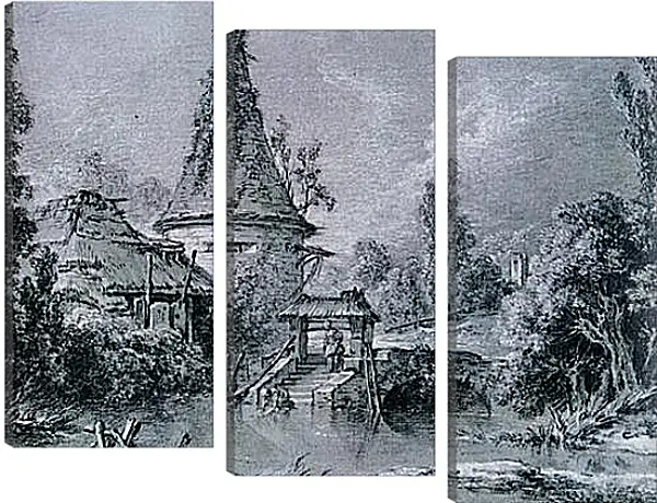 Модульная картина - Landscape near Beauvais 1. Франсуа Буше Модульная картина - Landscape near Beauvais 1. Франсуа Буше