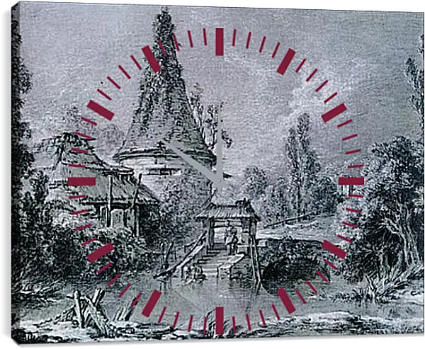 Часы картина - Landscape near Beauvais 1. Франсуа Буше Часы картина - Landscape near Beauvais 1. Франсуа Буше