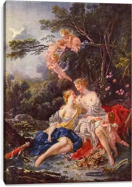 Постер на подрамнике - Jupiter and Callisto. Франсуа Буше Постер на подрамнике - Jupiter and Callisto. Франсуа Буше