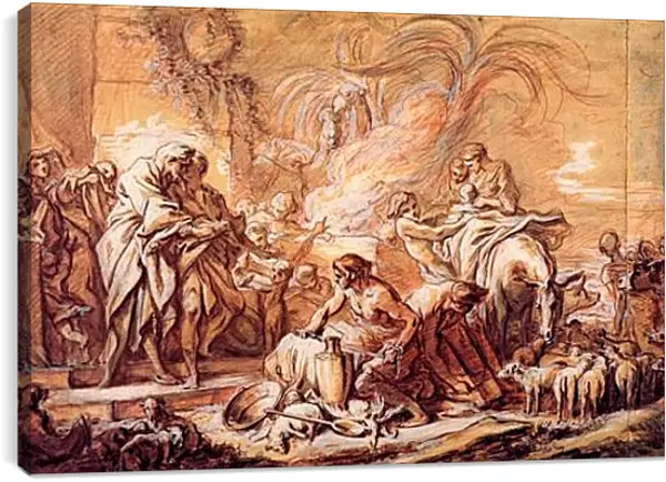 Постер на подрамнике - Jacob Leaving Laban. Франсуа Буше Постер на подрамнике - Jacob Leaving Laban. Франсуа Буше