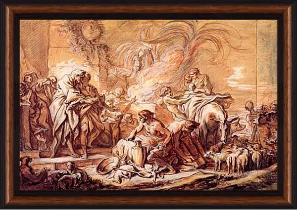 Картина в раме - Jacob Leaving Laban. Франсуа Буше Картина в раме - Jacob Leaving Laban. Франсуа Буше
