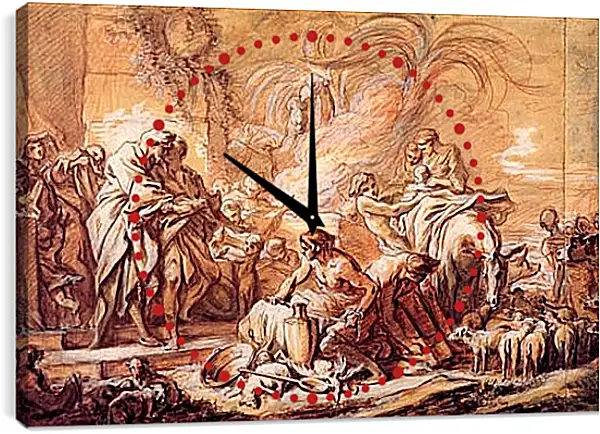 Часы картина - Jacob Leaving Laban. Франсуа Буше Часы картина - Jacob Leaving Laban. Франсуа Буше