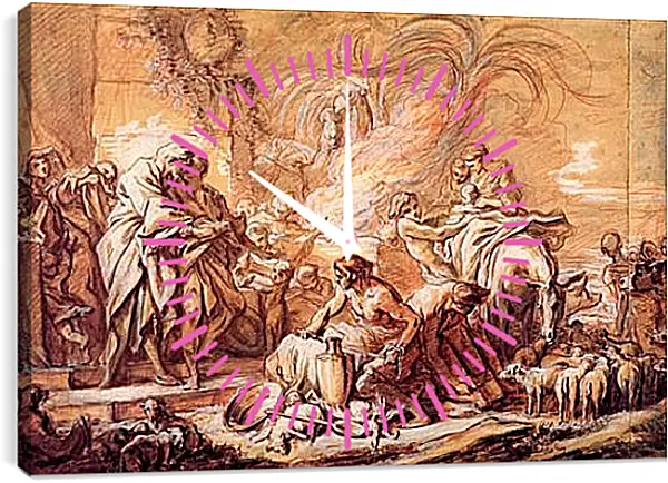 Часы картина - Jacob Leaving Laban. Франсуа Буше Часы картина - Jacob Leaving Laban. Франсуа Буше