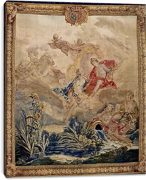 Постер на подрамнике - Apollo and Clytie, tapestry by Beauvais Tapestry Manufactory designed by Francois Boucher. Франсуа Буше Постер на подрамнике - Apollo and Clytie, tapestry by Beauvais Tapestry Manufactory designed by Francois Boucher. Франсуа Буше