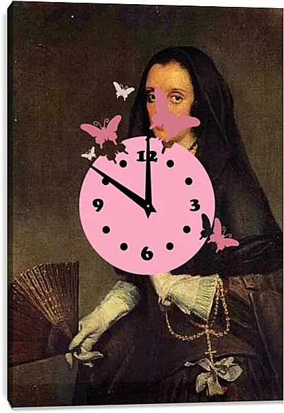 Часы картина - Lady With a Fan. Диего Веласкес Часы картина - Lady With a Fan. Диего Веласкес