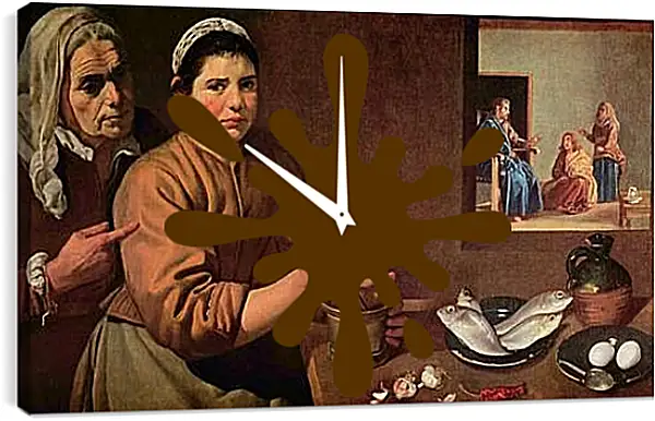 Часы картина - Cristo en casa de Marta y Maria. Диего Веласкес Часы картина - Cristo en casa de Marta y Maria. Диего Веласкес