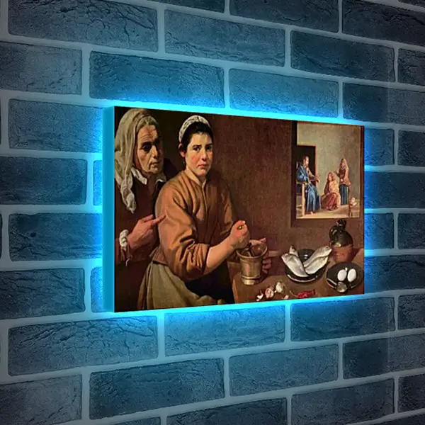 Лайтбокс световая панель - Cristo en casa de Marta y Maria. Диего Веласкес Лайтбокс световая панель - Cristo en casa de Marta y Maria. Диего Веласкес