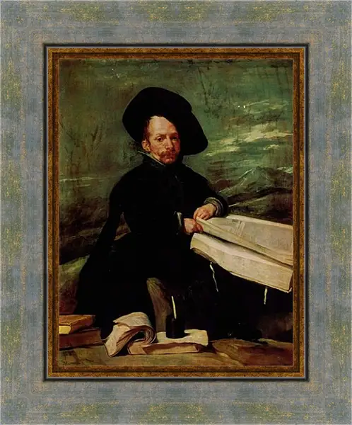 Картина в раме - A Dwarf Holding a Tome in His Lap. Диего Веласкес Картина в раме - A Dwarf Holding a Tome in His Lap. Диего Веласкес