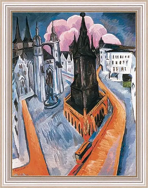 Картина в раме - The Red Tower in Halle. Эрнст Людвиг Кирхнер Картина в раме - The Red Tower in Halle. Эрнст Людвиг Кирхнер
