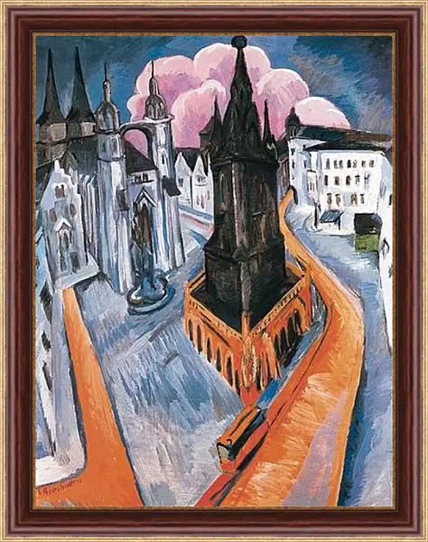 Картина в раме - The Red Tower in Halle. Эрнст Людвиг Кирхнер Картина в раме - The Red Tower in Halle. Эрнст Людвиг Кирхнер