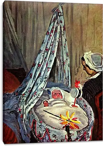 Постер на подрамнике - Jean Monet in the Cradle. Клод Моне Постер на подрамнике - Jean Monet in the Cradle. Клод Моне