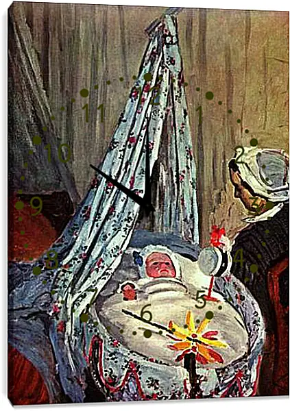 Часы картина - Jean Monet in the Cradle. Клод Моне Часы картина - Jean Monet in the Cradle. Клод Моне
