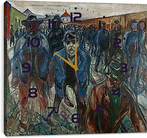 Часы картина - Workers on their Way Home. Эдвард Мун Часы картина - Workers on their Way Home. Эдвард Мун