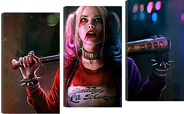 Модульная картина - Харли Квинн (Harley Quinn) с битой Модульная картина - Харли Квинн (Harley Quinn) с битой