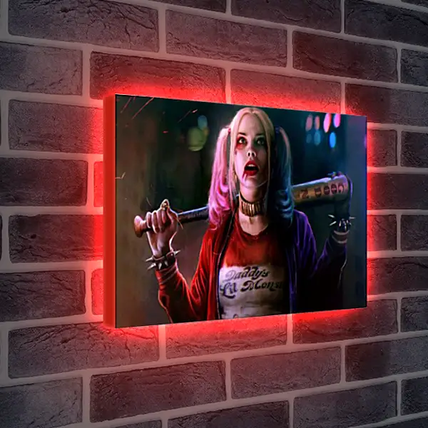 Лайтбокс световая панель - Харли Квинн (Harley Quinn) с битой Лайтбокс световая панель - Харли Квинн (Harley Quinn) с битой