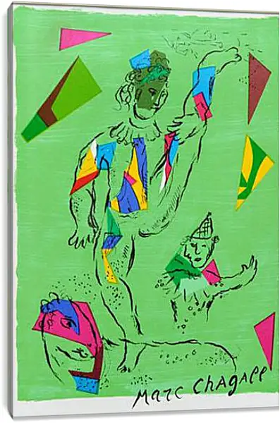 Постер на подрамнике - Derriere le miroir. (Акробат) Марк Шагал Постер на подрамнике - Derriere le miroir. (Акробат) Марк Шагал
