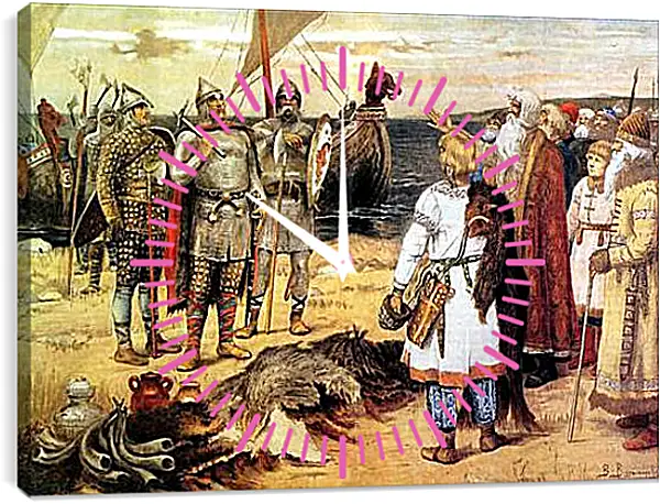 Часы картина - Призвание варягов. Виктор Васнецов Часы картина - Призвание варягов. Виктор Васнецов