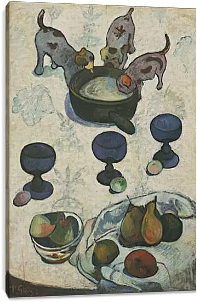 Постер на подрамнике - Still Life with Three Puppies. Поль Гоген Постер на подрамнике - Still Life with Three Puppies. Поль Гоген