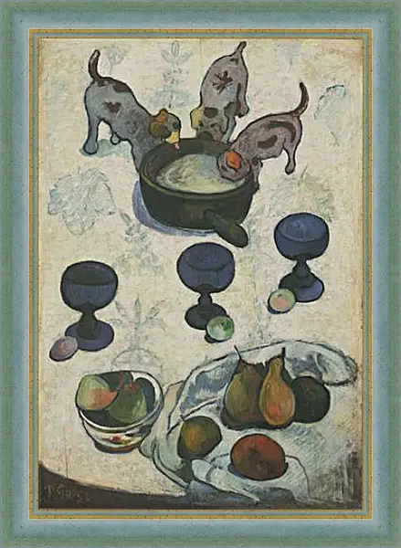 Картина в раме - Still Life with Three Puppies. Поль Гоген Картина в раме - Still Life with Three Puppies. Поль Гоген