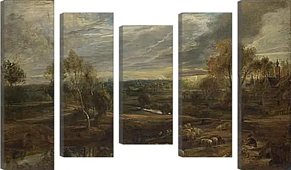 Модульная картина - A Landscape with a Shepherd and his Flock. Питер Пауль Рубенс Модульная картина - A Landscape with a Shepherd and his Flock. Питер Пауль Рубенс