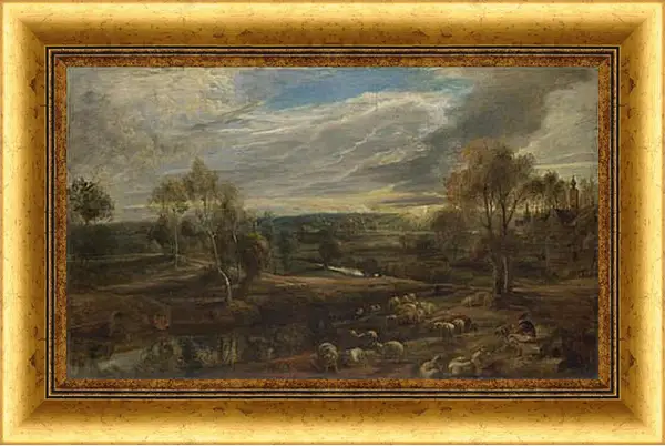 Картина в раме - A Landscape with a Shepherd and his Flock. Питер Пауль Рубенс Картина в раме - A Landscape with a Shepherd and his Flock. Питер Пауль Рубенс