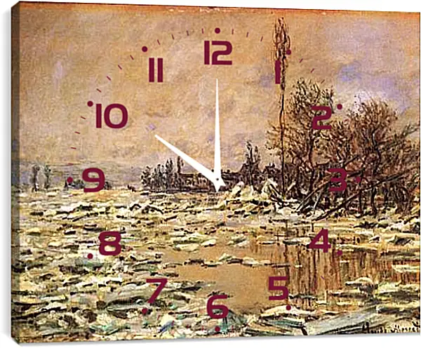 Часы картина - The Ice Impact. Клод Моне Часы картина - The Ice Impact. Клод Моне
