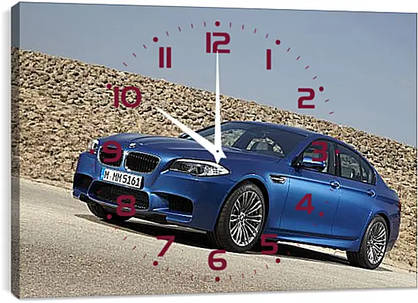 Часы картина - Синяя BMW M5 Часы картина - Синяя BMW M5
