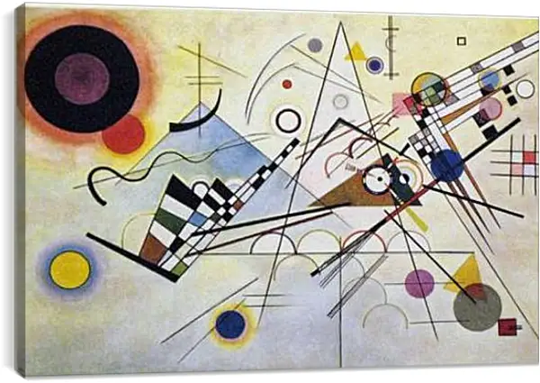 Постер на подрамнике - Композиция номер 8 (Composition 8). Кандинский Василий Постер на подрамнике - Композиция номер 8 (Composition 8). Кандинский Василий