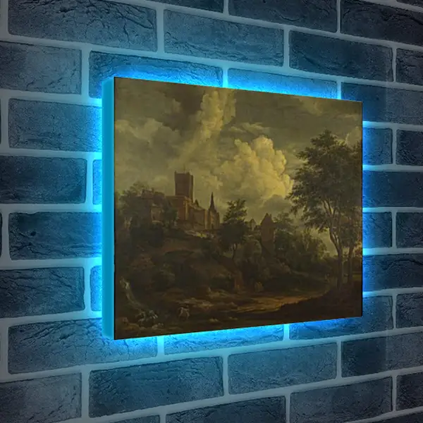 Лайтбокс световая панель - A Castle on a Hill by a River. Якоб ван Рейсдал Лайтбокс световая панель - A Castle on a Hill by a River. Якоб ван Рейсдал