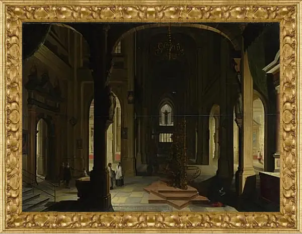 Картина в раме - Interior of a Church at Night. Стенвейк Хармен Ван Картина в раме - Interior of a Church at Night. Стенвейк Хармен Ван