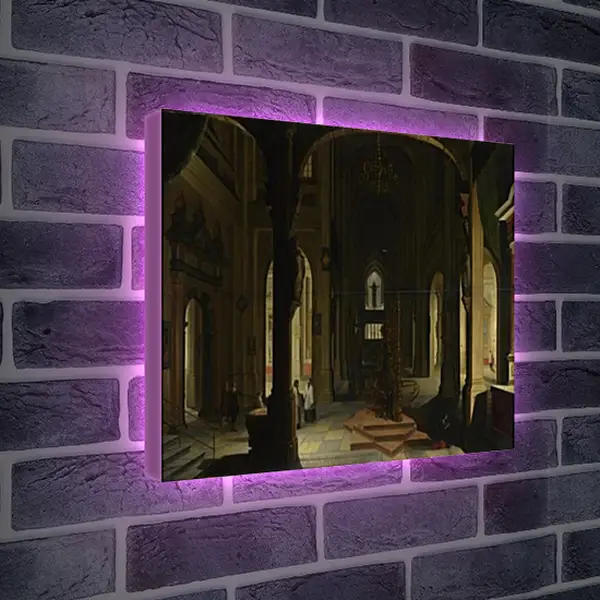 Лайтбокс световая панель - Interior of a Church at Night. Стенвейк Хармен Ван Лайтбокс световая панель - Interior of a Church at Night. Стенвейк Хармен Ван