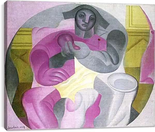Постер на подрамнике - Seated Harlequin. Хуан Грис Постер на подрамнике - Seated Harlequin. Хуан Грис