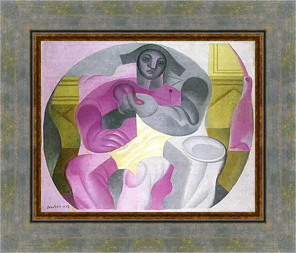 Картина в раме - Seated Harlequin. Хуан Грис Картина в раме - Seated Harlequin. Хуан Грис