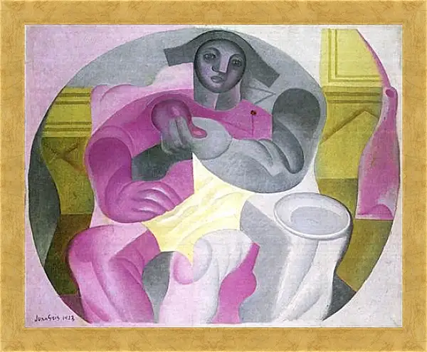 Картина в раме - Seated Harlequin. Хуан Грис Картина в раме - Seated Harlequin. Хуан Грис