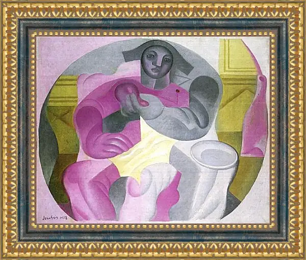 Картина в раме - Seated Harlequin. Хуан Грис Картина в раме - Seated Harlequin. Хуан Грис
