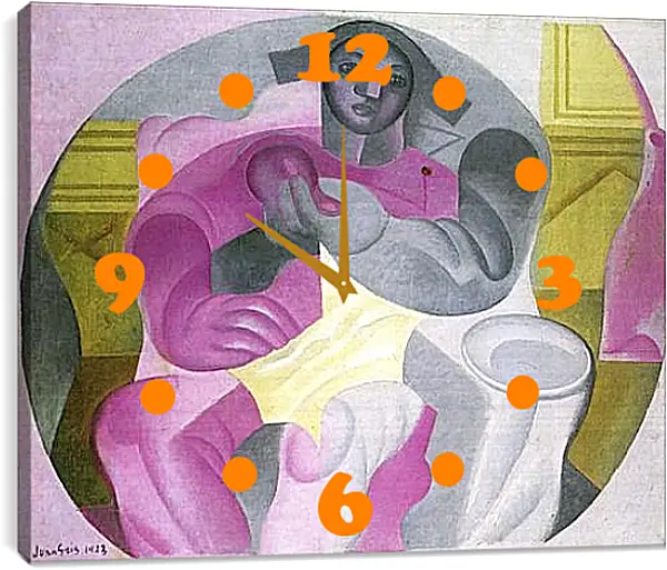 Часы картина - Seated Harlequin. Хуан Грис Часы картина - Seated Harlequin. Хуан Грис