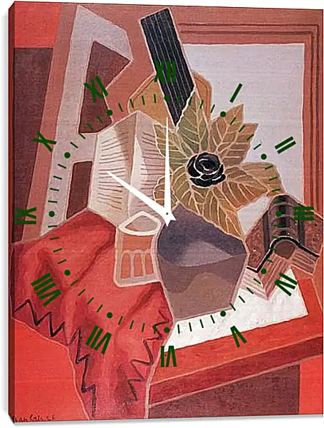 Часы картина - Flower on a Table. Хуан Грис Часы картина - Flower on a Table. Хуан Грис