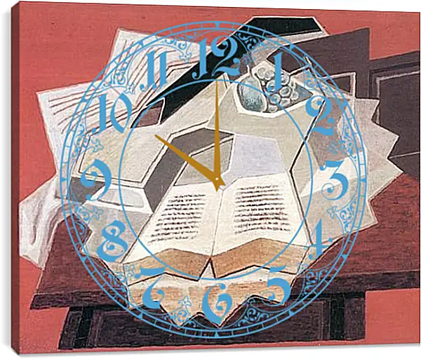 Часы картина - The Open Book (detail) Хуан Грис Часы картина - The Open Book (detail) Хуан Грис