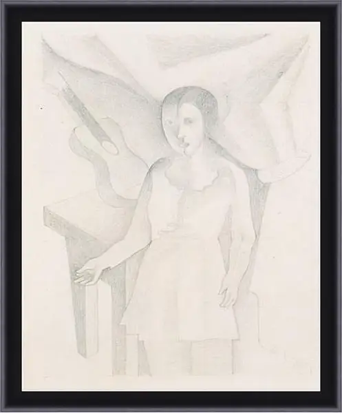 Картина в раме - Jeune fille et guitare. Хуан Грис Картина в раме - Jeune fille et guitare. Хуан Грис