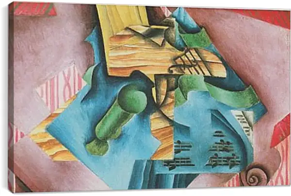 Постер на подрамнике - Violine and glass. Хуан Грис Постер на подрамнике - Violine and glass. Хуан Грис
