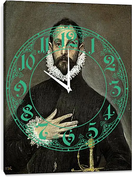 Часы картина - The Nobleman with his Hand on his Chest. Эль Греко Часы картина - The Nobleman with his Hand on his Chest. Эль Греко