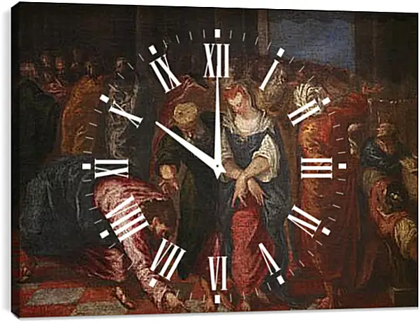 Часы картина - Christ and the Adulterous Woman. Эль Греко Часы картина - Christ and the Adulterous Woman. Эль Греко