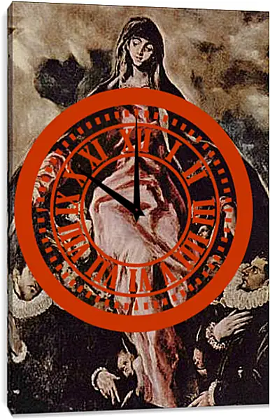 Часы картина - Schutzmantelmadonna. Эль Греко Часы картина - Schutzmantelmadonna. Эль Греко