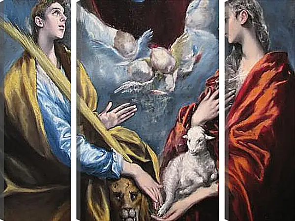 Модульная картина - Madonna and Child With Saint Martina and Saint Agnes. Эль Греко Модульная картина - Madonna and Child With Saint Martina and Saint Agnes. Эль Греко