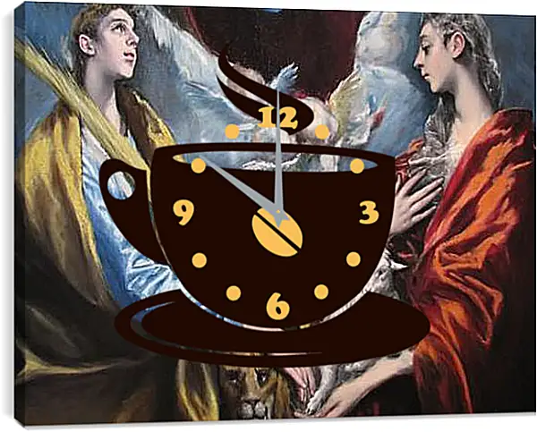 Часы картина - Madonna and Child With Saint Martina and Saint Agnes. Эль Греко Часы картина - Madonna and Child With Saint Martina and Saint Agnes. Эль Греко